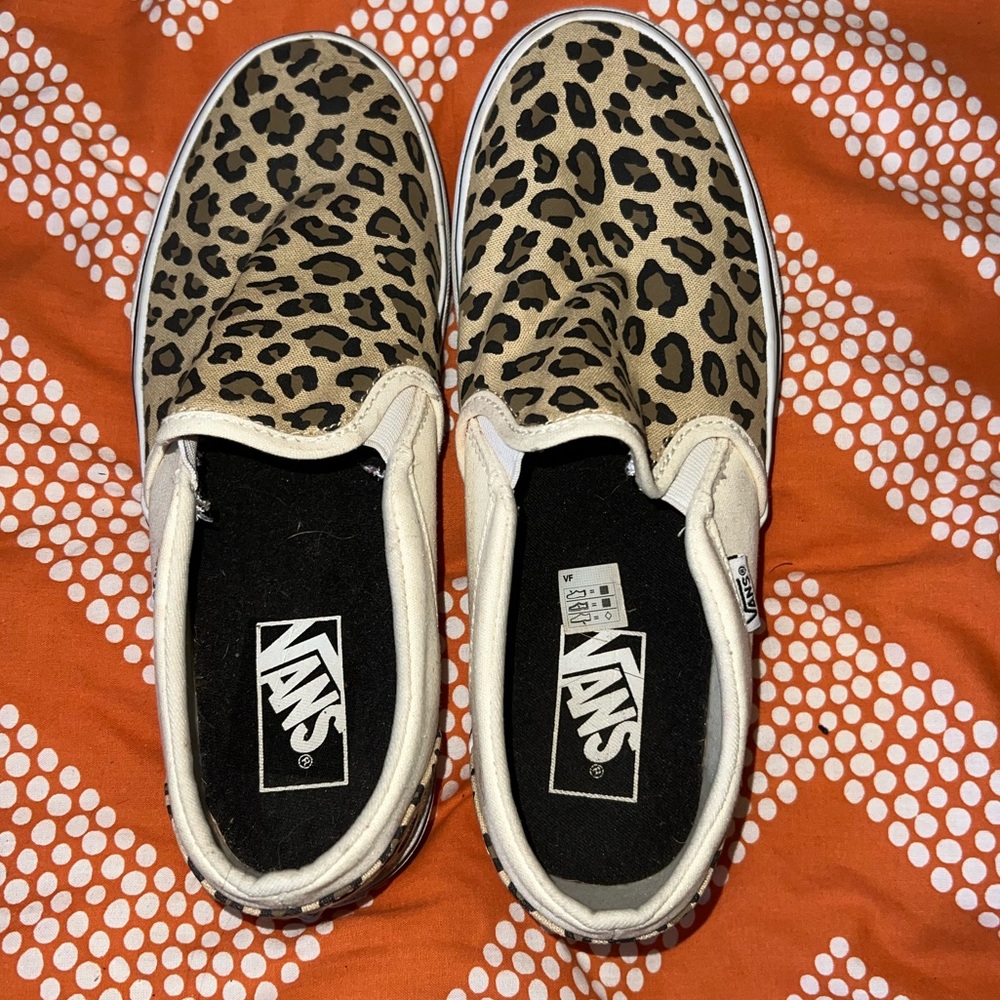 Vans Leopard Print Slip-On Sneakers